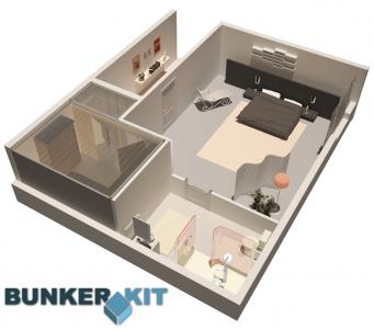 Locaux modulaires sécurisés Bunkerkit Automate bancaire maquette panic room et safe room
